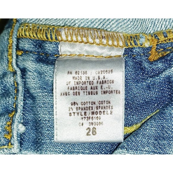 Guess Premium Light Wash Low-Rise Fringe Daredevil Boot Jeans Gold Buttons Sz 26 - Picture 13 of 13